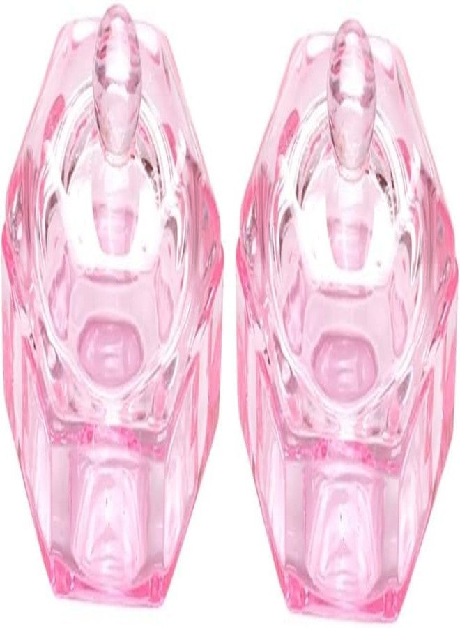 Zhuluck 2 Pcs Pink Glass Nail Art Cups Nail Dipping Jars Nail Dappen Dishes Bowls Nail Powder Holders Nail Liquid Containers with Lid Nail Salon Supplies Hexagon Nail Art Polish Accessories Decoration Kits - Image 1